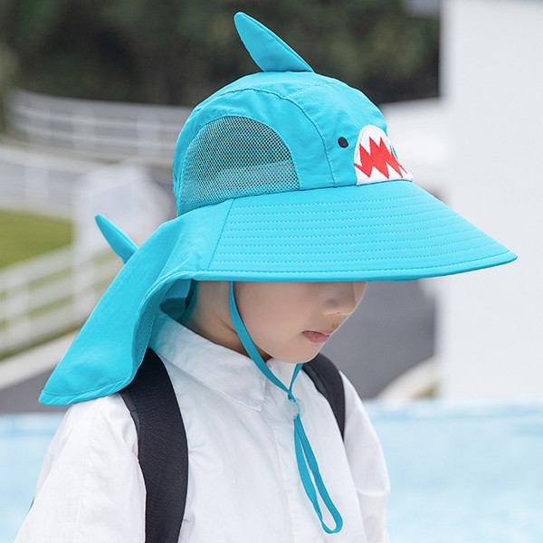 Barn Solhatt Pojke Flicka Skydd Hatt Bred Brätte Strandhattar med