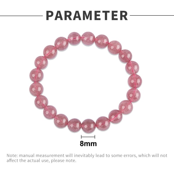 Et 8mm elastisk rødt stein armbånd. Millimeter perler, egnet for