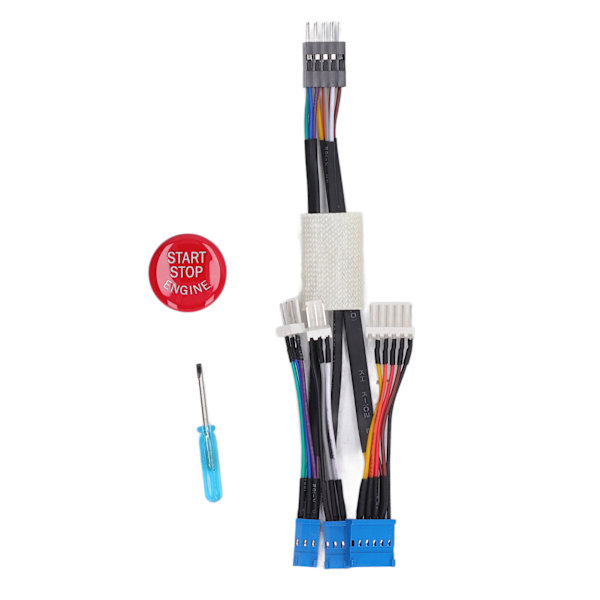 LED Växelspaksknopp Växelspak Huvud Retrofit Kit med Motorstartstoppknapp för E61 E60 E46 LHD Blank Svart