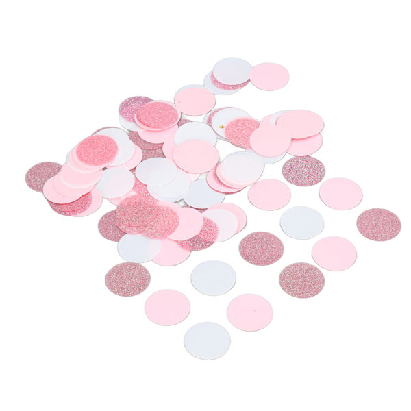 100g Papirkonfetti Rosa Hvid Rosenguld Glitter Festbord Dekoration Miljøvenlig Konfetti til Brude Baby Shower Rund