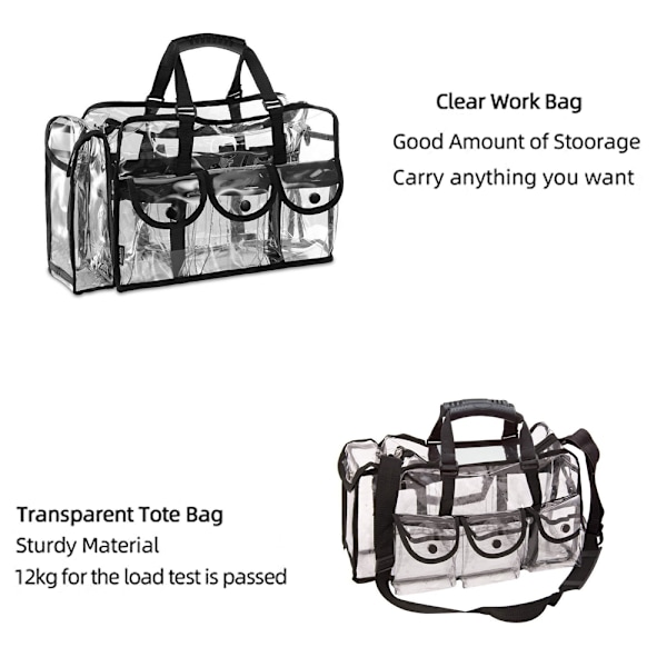 Premium transparent necessär i PVC för resor, sminkväska, transparent kosmetikaväska för kvinnor, justerbar rem