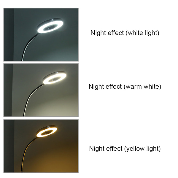 USB-ladbare bordlampe med dimmefunksjon, leselys for studier, øyevern, klipslampe