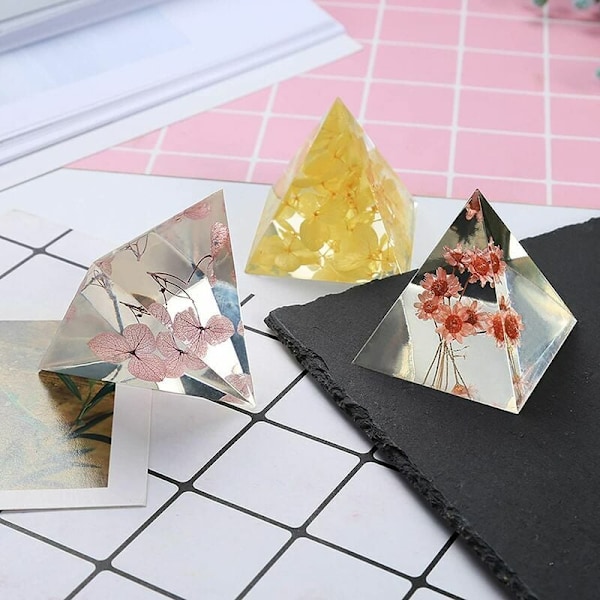 Silikonpyramidformar för smyckestillverkning, hantverksverktyg idealiska för DIY-pyramidprojekt, återanvändbara högkvalitativa transparenta silikonpyramidformar med