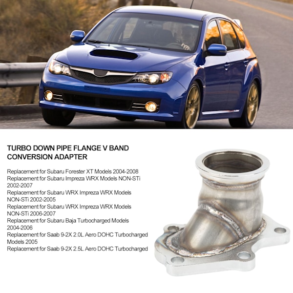 Turbo Alasarmin Flangi 2.5 tuuman V-kaistamuunninsovitin Subaru Forester WRX Impreza Baja Turboahdettujen korvaaminen