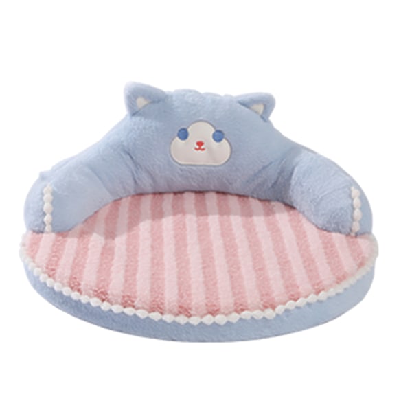 Kattbädd med Hög Ryggstöd, Alla Säsonger, Kramande Design, Tvättsbart, Mysig Katt Varm Kudde för Katter Hundar Husdjur