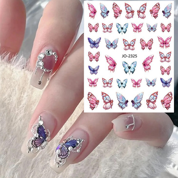 Laserfjärils Nageldekaler, 3D Självhäftande Fjärilar För Lyxig Design, Lätta Att Använda, Brett Användningsområde Inklusive Dekoration Av Mobilskal,