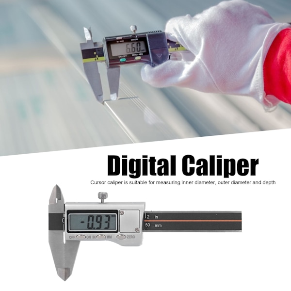 Vernier-mitta 0‑50mm Kannettava Mini Digitaalinen Kulutuskestävä Ruostumaton Teollisuusmittausväline