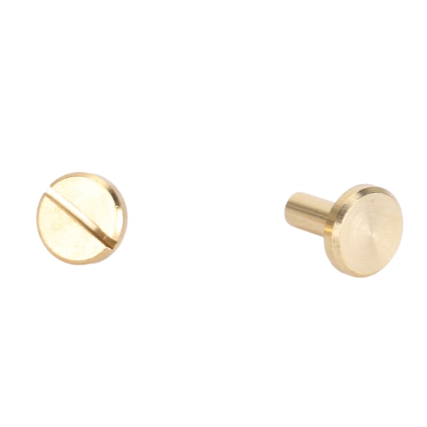 50 Set Bindande Nitar Runda Platt Huvud Mässing Spårskruv Nitar för Bälten Väskor Plånböcker Skor Jackor Läder Tyg 10x10mm / 0.39x0.39in
