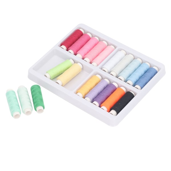 20 Färger Sytrådar Kit 100m Polyester Sytråd Mångsidiga DIY Sytrådsspolar för Att Göra Kläder Hantverk 20 Färger Färgat Set