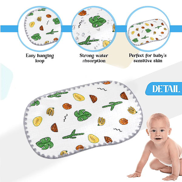 2-delt bomulls nyfødt muslin multifunksjonell anti-gulp klut
