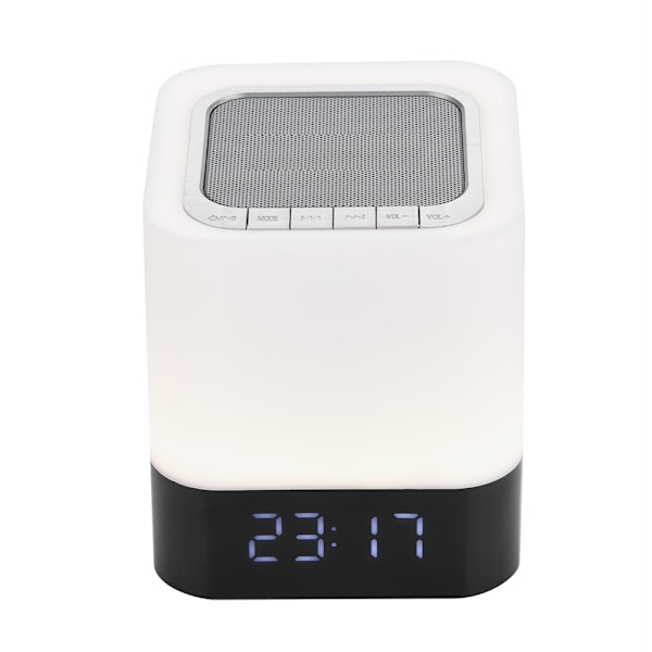 Bærbar nattlampe LED nattlys Bluetooth-høyttaler vekkerklokke høyttalertelefon / TF-kort