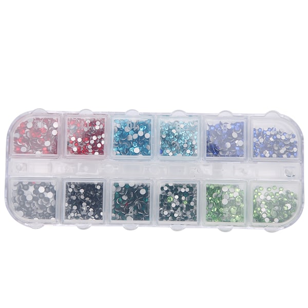 12 Række Nail Art Rhinestones DIY Negle Dekoration Makeup Glitter Perler Manicure Værktøj6#