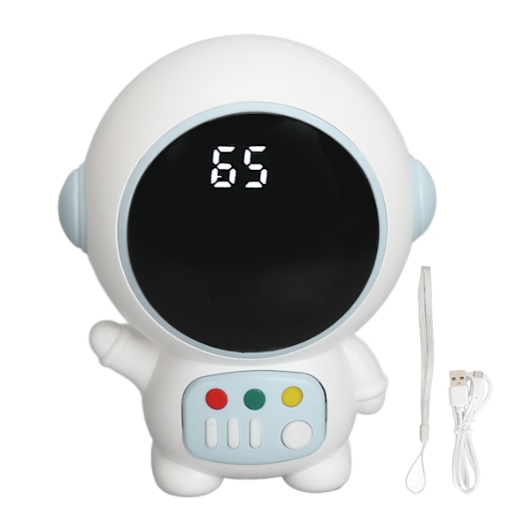 Astronautformad Söt Handvärmare Digital Display USB Uppladdningsbar 2 Läges Temperatur Portabel Handvärmare Ljusblå