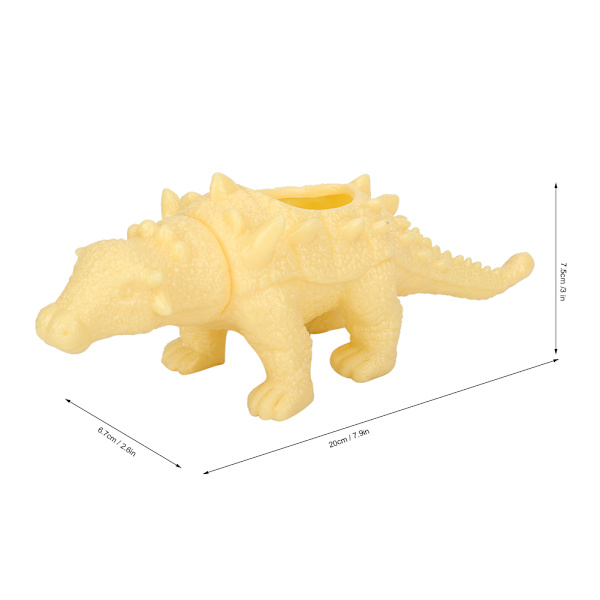 Cartoon Mini Ankylosaurus Blomkruka Dekoration Skrivbordsväxtkruka Ornament Gul