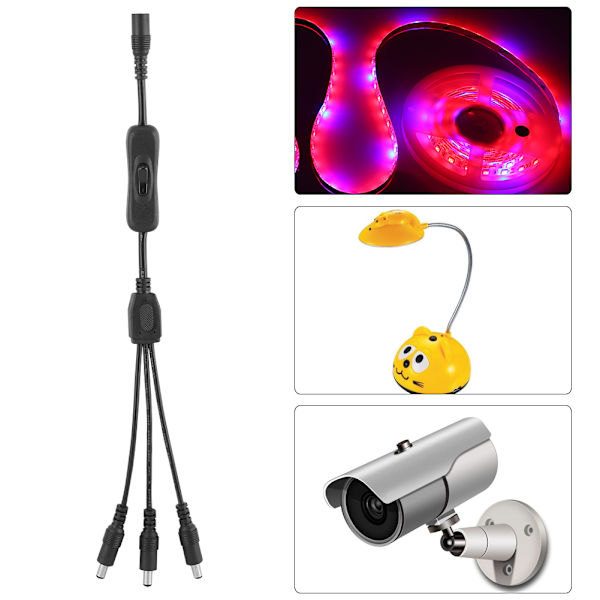 32cm DC-strømkabel til LED-stribe lys, tilslutningsmuligheder, 1,3 meter