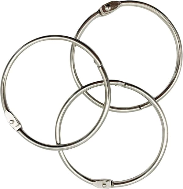 Binderinge, rustfrie 3-tommers løsblad binderinge, snap-lås lukningsringe til multifunktionel brug (24 stk.)