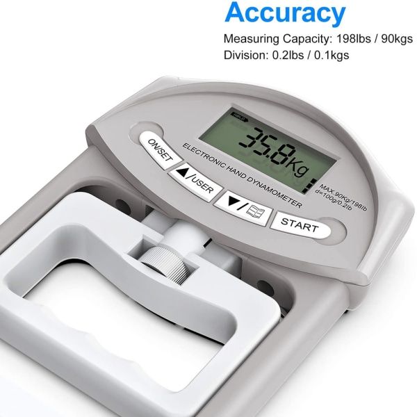 Digital Hand Dynamometer Grip Strength Measurement Meter Auto