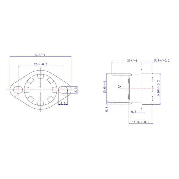 5 st KSD301 Växeltemperaturkontroll Termostat Termisk Växel 250V10A Normalt Stängd 60℃