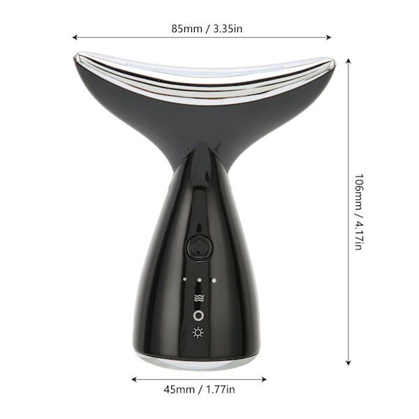Halshud Rejuvenerings Massager med 3 Farvede Lys Vibrationer Fremmer Cirkulation Hals Skønheds Enhed