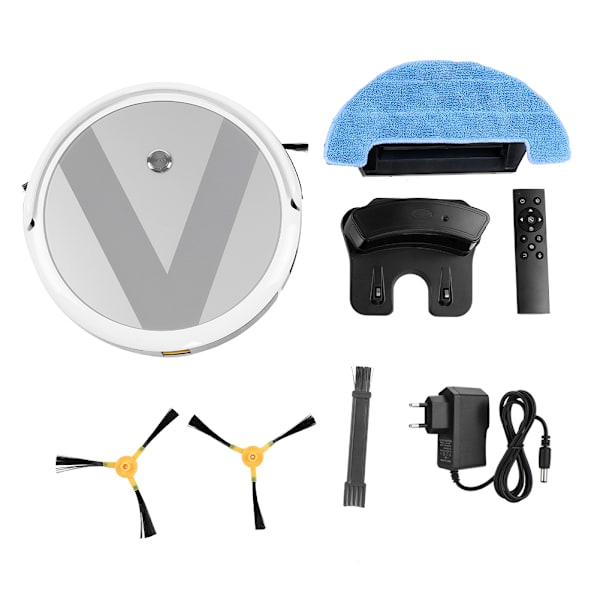 Robotdammsugare med Mikrofiberduk, Smart Robotermopp, Dammsugare EU