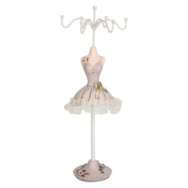 Modellklänning Smyckesdisplayställ Harts Järn Utrymmesbesparande Örhänge Halsband Hängande Mannekäng Smyckesdisplay Rack Grå