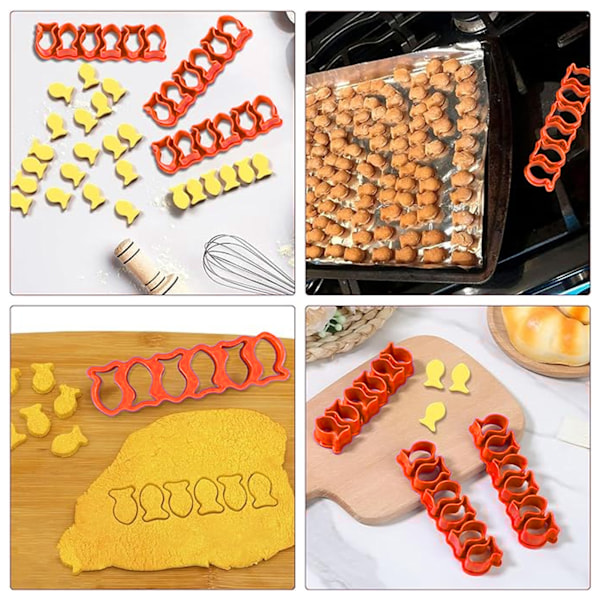 Guldfisk Kex Form Mini Plast Återanvändbar för Bakning Kakor Liten Fiskformad Orange