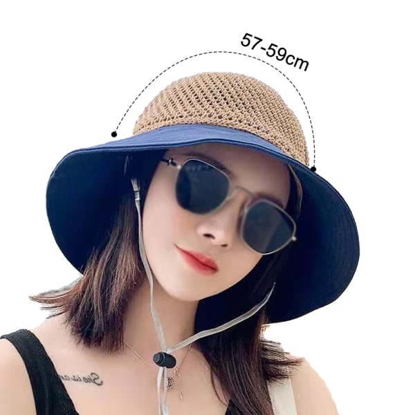 Hat Hollow Pustende Summer Bucket Hat Sløyfe Lady's Sun Cap for T