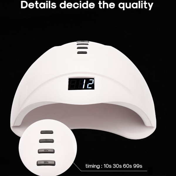Professionell 52W LED-lampa för nagelkonst, torkar gellack, manikyr, EU-kontakt