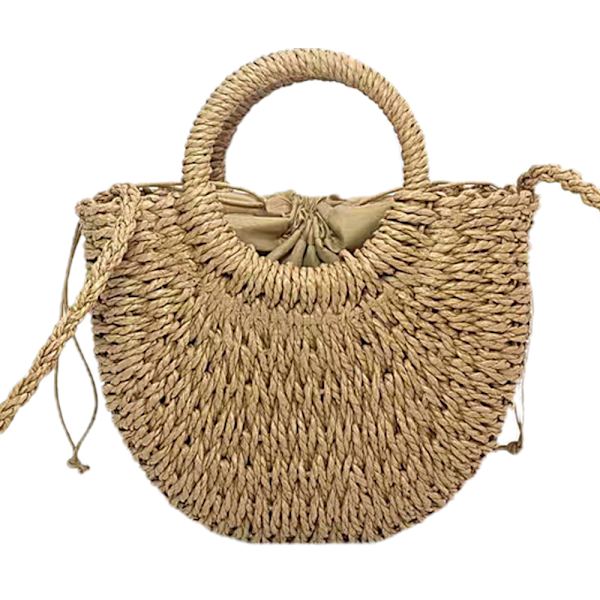 Kvinders halm crossbody taske sommer strand vævet skuldertaske