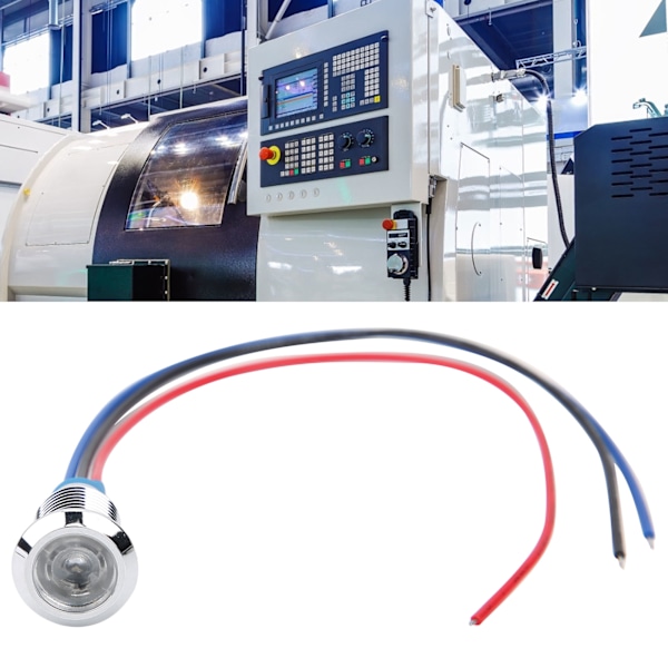 4 Set Förtrådade Runda LED-lampor Vattentäta 2-färgsindikatorer Gemensam Katod 10mm 3-6V (Röd och Blå)