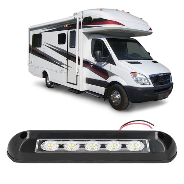 RV LED Markiselysstang Vandtæt 10 Lampeperler Universal Udendørsbelysning til Autocamper 12V/24V