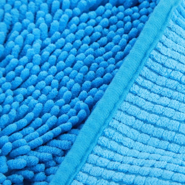2 stk. / sæt Chenille Anti-slip Vandabsorberende Skridsikker Måtte Badeværelse Stue (Lyseblå)