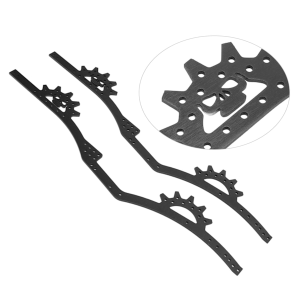 Ett par RC Chassiramper Aluminiumlegering Justerbart Hjulbas RC Chassirampor för Axial SCX10 II 1/10 RC Bil Svart