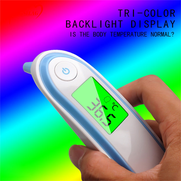 Infraröd Termometersensor, Digital Termometer för Vuxna, Barn och Spädbarn, Lättläst LCD-bakgrundsbelysning, Rumstemperaturmätning med Feberlarm och