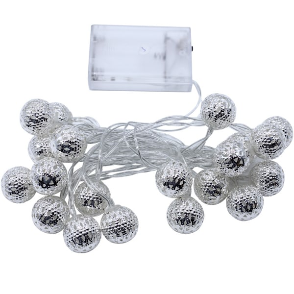 Lampor för rumsinredning, silverfärgade LED-globelampor för festbelysning, 50 LED, transparent kabel, lättanvänd strömbrytare, LED-dekorationsbelysning med kontakt