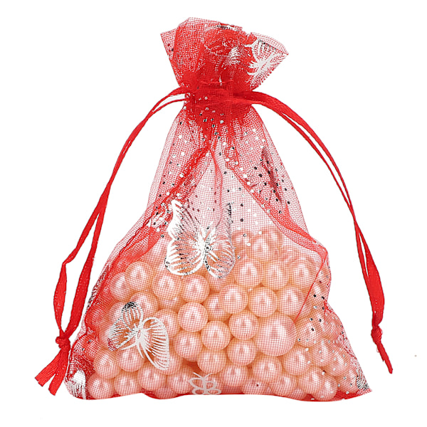 100 stk Organza Bryllupsgave Voileposer Gavearrangør Trekksnorposer Blandet Farge