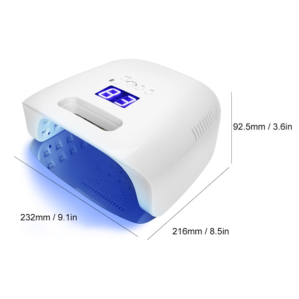 60W Professionel LED UV Gel Neglelak Tørrelampe Håndholdt Bærbar Neglehærdende Maskine (EU Stik 110-240V)