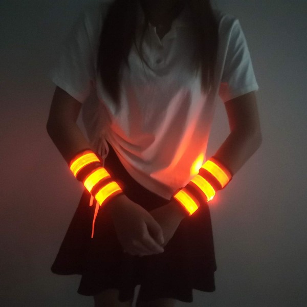 LED armbånd Slap armbånd Armbånd Blinkende sportspakke med 6 stk