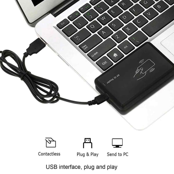 RFID-læser til nærhedskort, avanceret konfigurationsproces for nem kompatibilitet med flere enheder, herunder Android, Linux, Windows, OS X og