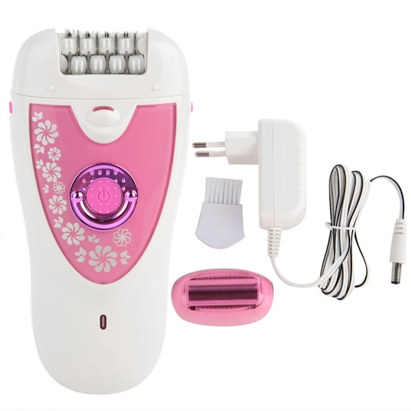 Multifunktionel Elektrisk Vådt/Tørt Dobbelt Brug Kropsdepilator Epilator Hårfjerningsmaskine (Pink)