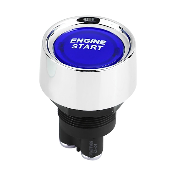 12V-24V 50A Bilmotor Start Trykknapp Bryter Tenning Starter Blå LED