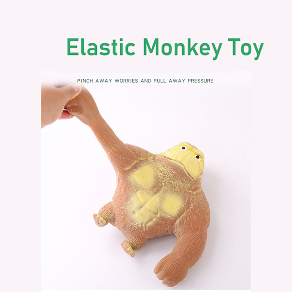 Fidget Legetøj til Børn og Voksne, Squishy Sensorisk Legetøj til Angstdæmpning, Elastisk Lim-Sand Fyldt Gummi Gorilla med Elastisk Strækbart Legeme, Blød