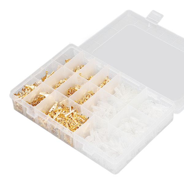 1000 stk. Han-Hun Klemforbindelser Spade-terminaler Isoleret 2.8 4.8 6.3mm Guld