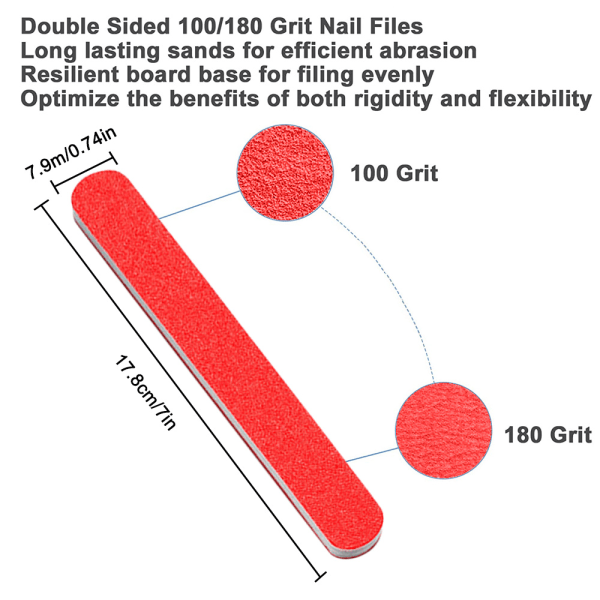 10 stk. dobbeltsidet grit neglefil Emery Board Manicure