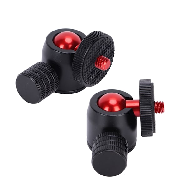 Mini Tripod Kulhuvud med 1/4 Tums Skruv och Hotskoadapter för DSLR-kamera Ringljus Röd Kula
