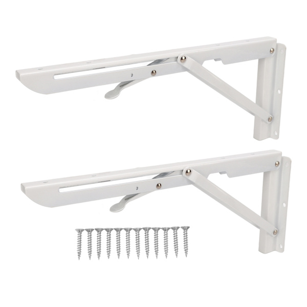 2 stk. Foldbare Bordbraketter Veggmontert Sammenleggbar Hyllebrakett 34cm/13.39in for Bobil Båt