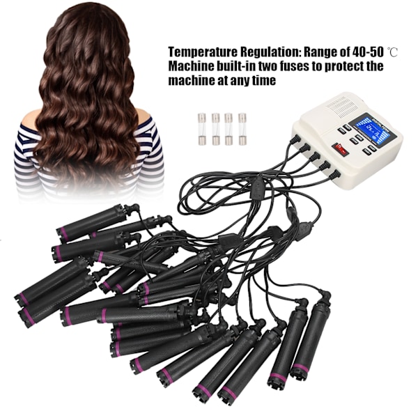 Digital PTC Opvarmning Håropvarmningsmaskine med Hårrulle Justerbar Temperatur Hårstilingsværktøj US Stik 110V
