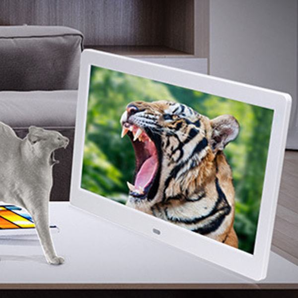 8 Tums Digital Foto Ram IPS Full 800x600 HD Skärm Klocka Kalender Display Inbyggd Högtalare Elektronisk Bildram För Heminredning EU-kontakt