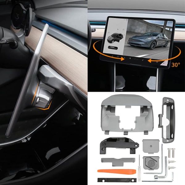 Konsolroterande fäste ABS aluminiumlegering silver Biltillbehör Ersättning för Tesla Model 3 2017‑2021