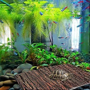 1 stk. Bakgrunnsplate for akvarium, imitert eikebark, 3D dekorativ plate for reptilboks